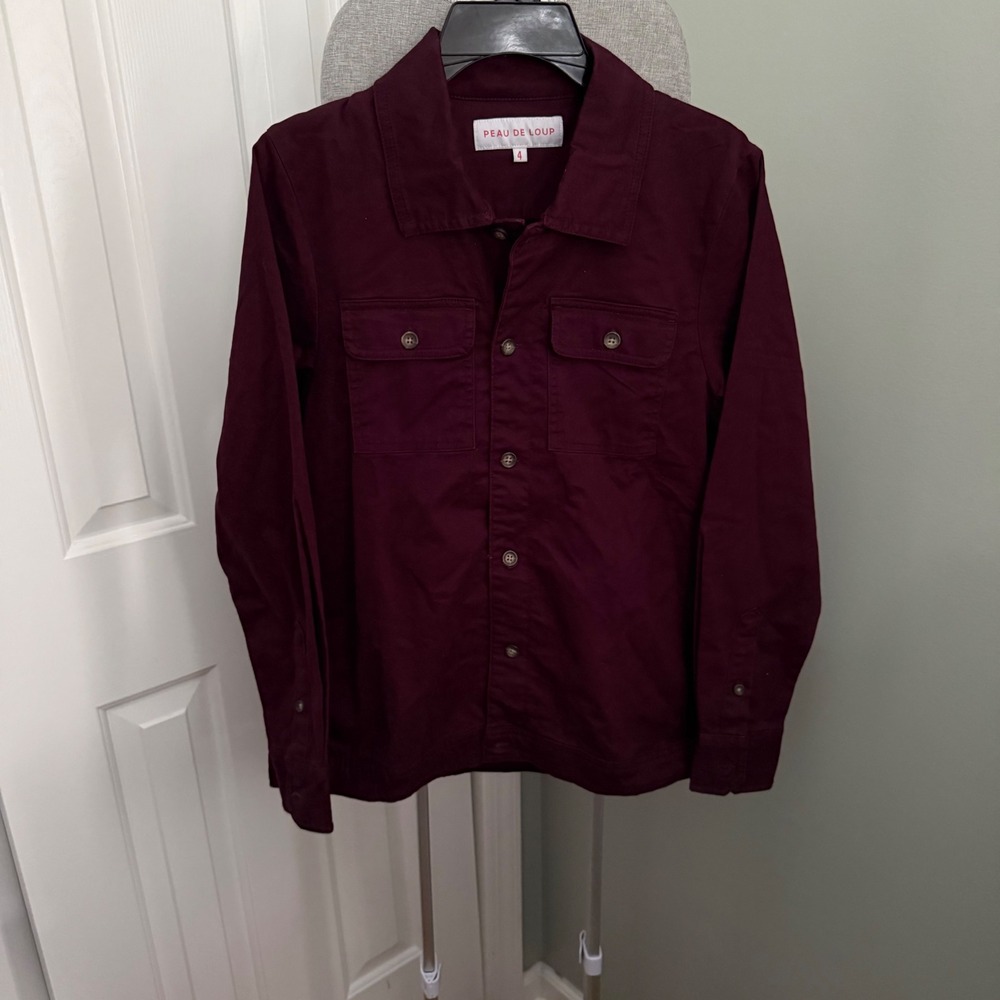 Peau de Loup Utility Shirt Jacket Small Oxblood Workwear Minimalist Capsule